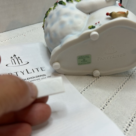 Votive candle holder Party Lite NIB snowman with his three bird friends boxed - Picture 7 of 8